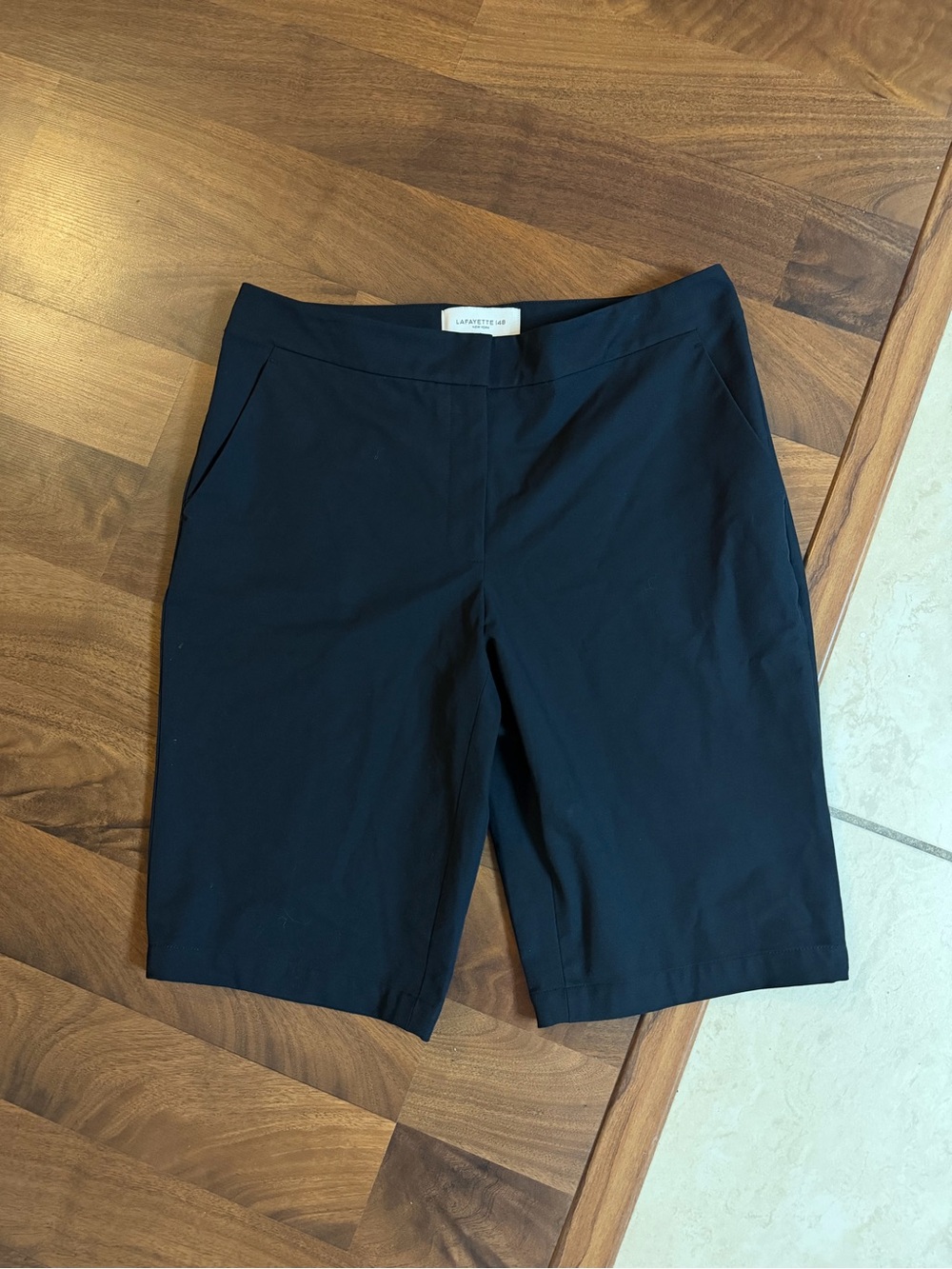 Lafayette 148 New York Navy Bermuda Shorts